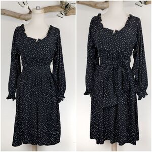 H&M black and white retro styled ruffled dress
